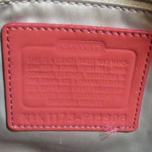 COACH F18900 LAURA PATENT LEATHER TOTE 13 X 14, CORAL PINK - Picture 3 of 13